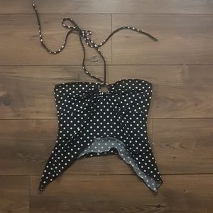 Dark blue polka dotted top